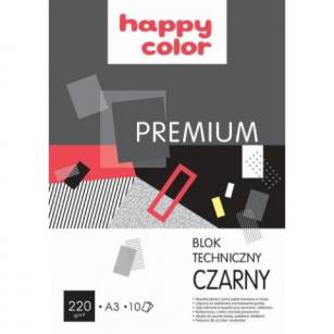 HAPPY COLOR - BLOK TECHNICZNY A3 CZARNY - 10k